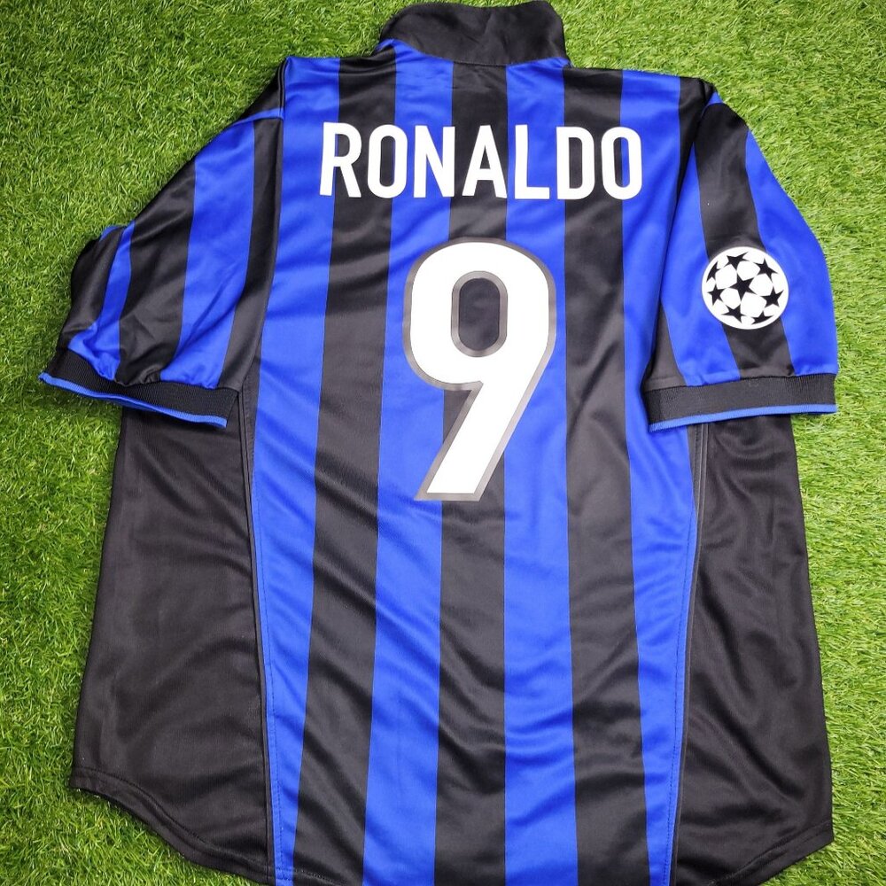 Ronaldo Inter Milan Nike 1998 1999 UEFA Soccer Jersey Shirt L